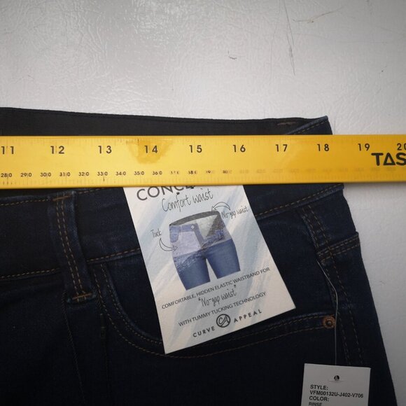 NWT Curve Appeal High Rise No Gap Waist Ladies Size 14W Comfort Skinny Jeans - Picture 14 of 16